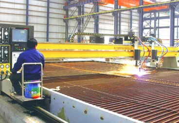 CNC plasma cutting machine.